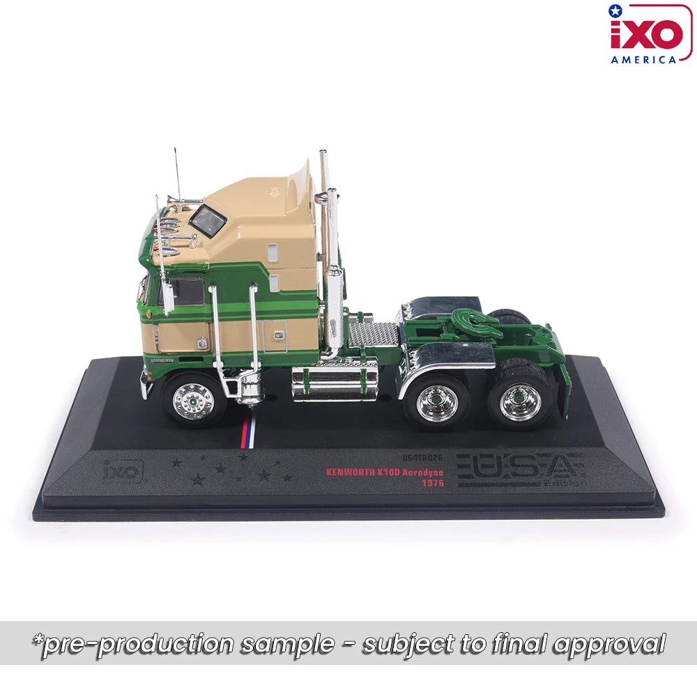 1:64 IXO 1976 Kenworth K100 Aerodyne - Tan and Green