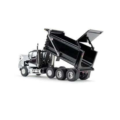 1:64 DCP White and Black Western Star 49X with Ox Bodies Dump & Beaver Tail Trailer