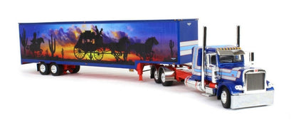 1:64 DCP Peterbilt 389 Sleeper Tractor w Kentucky Moving Van Trailer (Stage Coach Freight)
