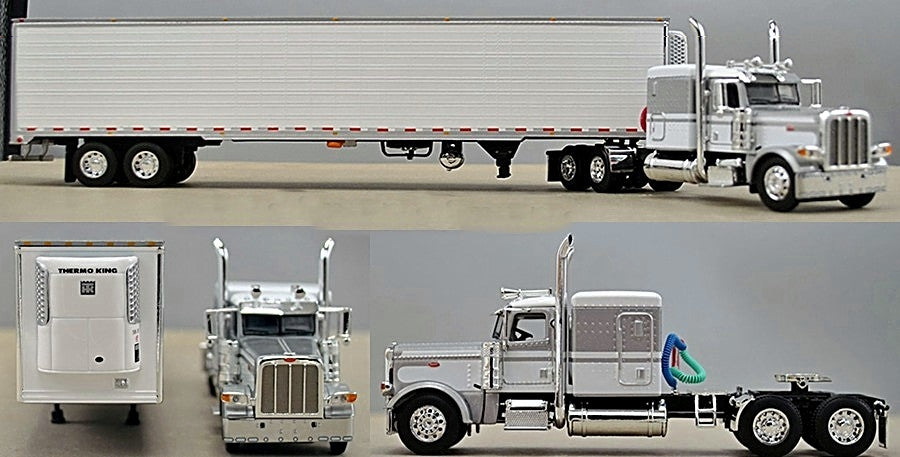 1:64 DCP Peterbilt 389 w 63" flattop sleeper pulling a matching 53' Thermo King Reefer Trailer w closed tandems