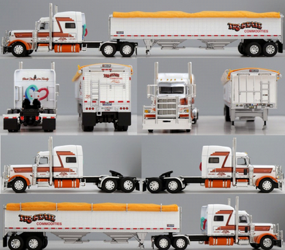 1:64 DCP Tri State Commodities Peterbilt 389 pulling a 43 foot high side Wilson Grain Trailer