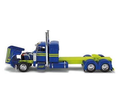 1:64 DCP Big Rig Series #12 Peterbilt 379 with 36" flat top sleeper and utility 53' roll tarp trailer