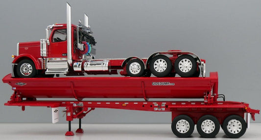 1:64 DCP Red 589 Pete Day Cabs with Tri-Axle with Headache or Cabinet Racks