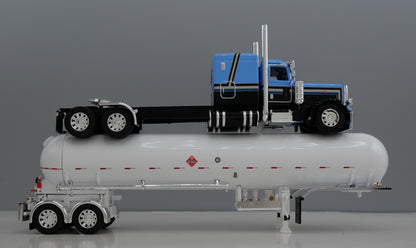 1:64 DCP Blue Black and Silver Peterbilt 389 63" w/ Anhydrous bottle