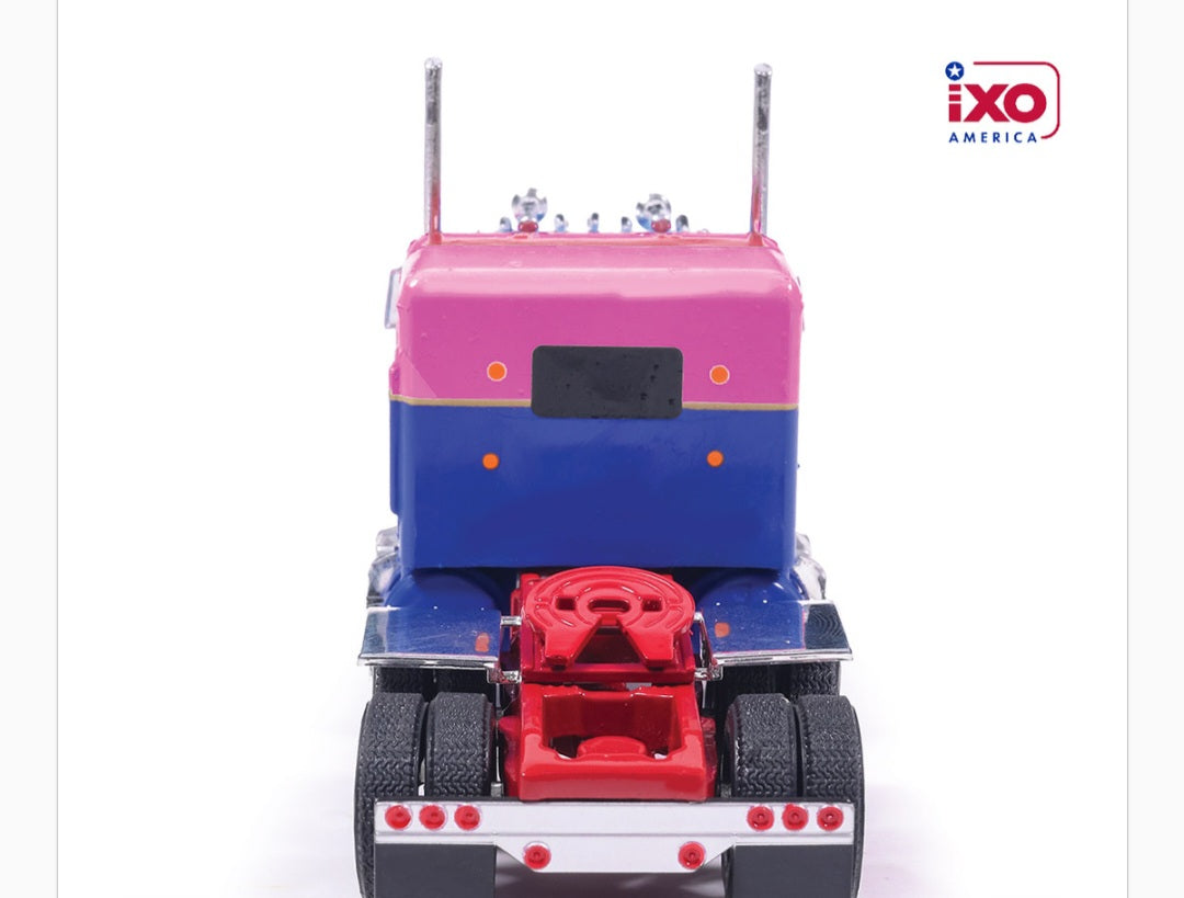 1:64 IXO 1973 Peterbilt 359 Blue and Pink (JC Alt)