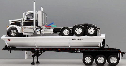 1:64 DCP White and Black 589 Pete Day Cabs with Tri-Axle with Headache or Cabinet Racks