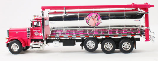 1:64 DCP Squealer Farms Pink Pete 389 day cab with triple axle Ledwell bulk feed body