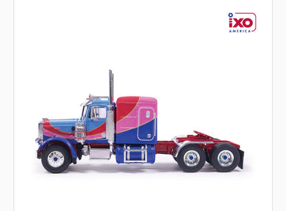 1:64 IXO 1973 Peterbilt 359 Blue and Pink (JC Alt)