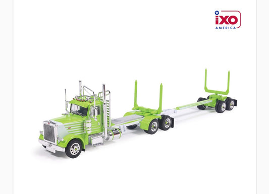 1:64 Peterbilt 379 Logging Truck - Green and White