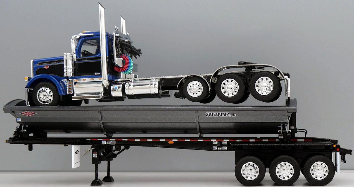1:64 DCP Blue and Black 589 Pete Day Cabs with Tri-Axle with Headache or Cabinet Racks