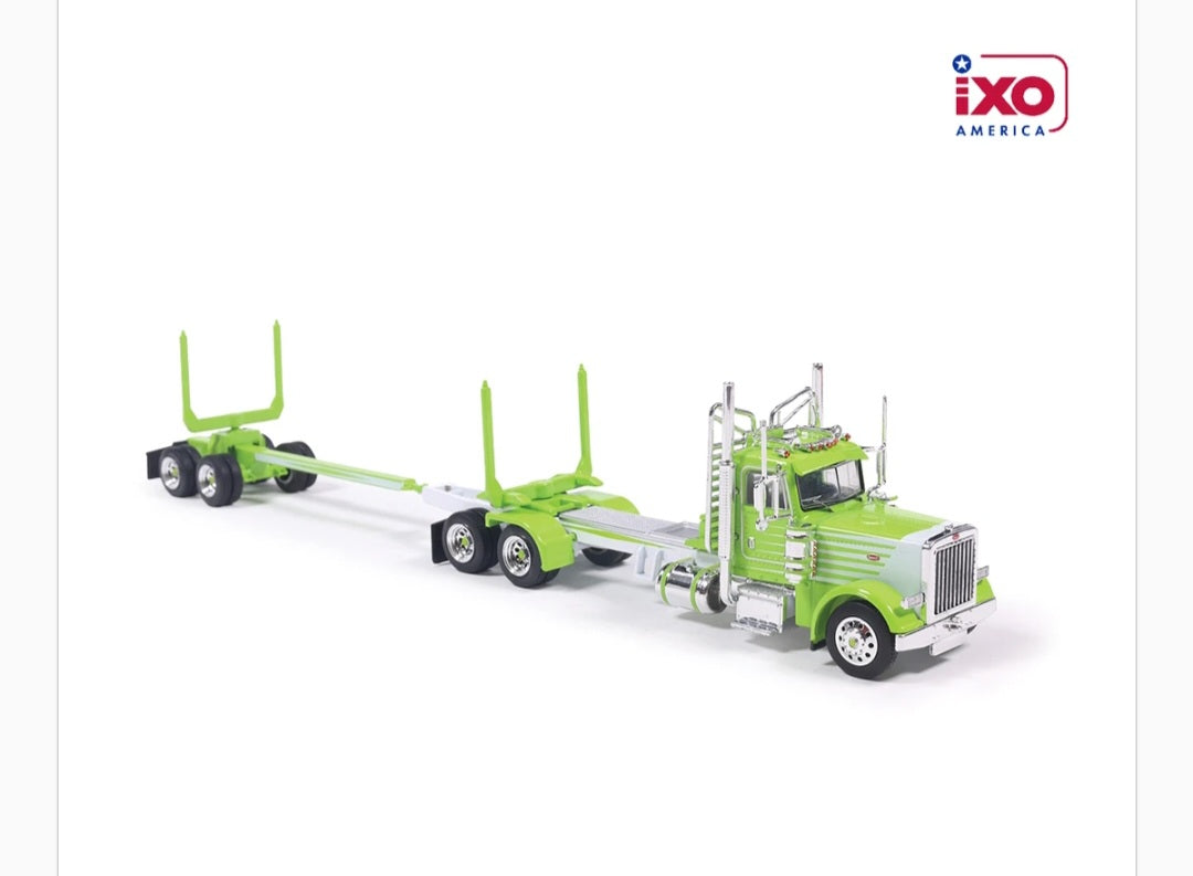 1:64 Peterbilt 379 Logging Truck - Green and White